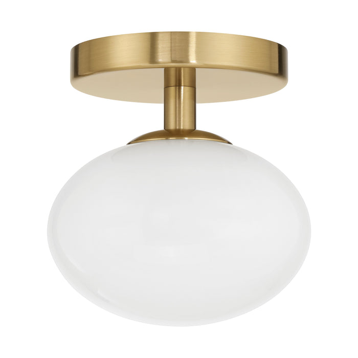 Julep 6-inch 1-light Brushed Gold Semi-Flush Mount with Opal Glass Shade