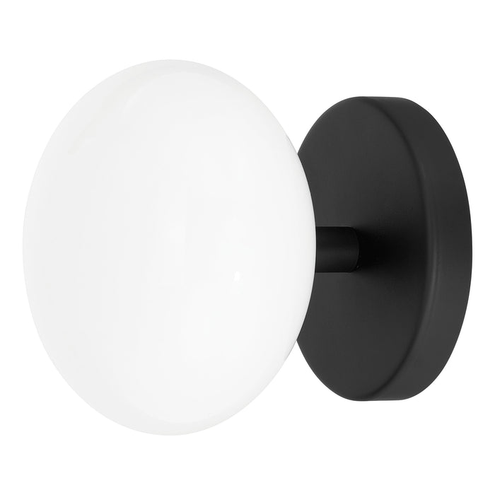 Julep 6-inch 1-light Matte Black Semi-Flush Mount with Opal Glass Shade