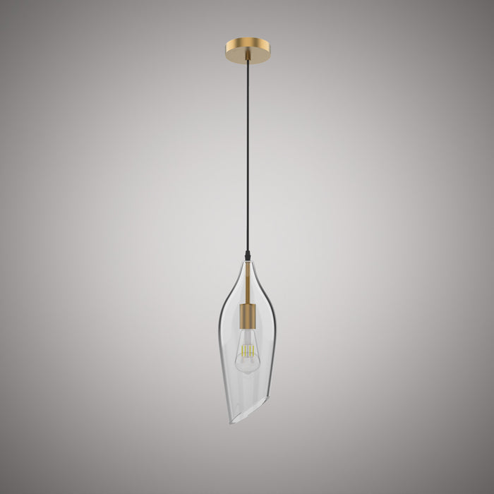 1 Lights June 6-in Pendant  Aged Brass  Dimmable 60W