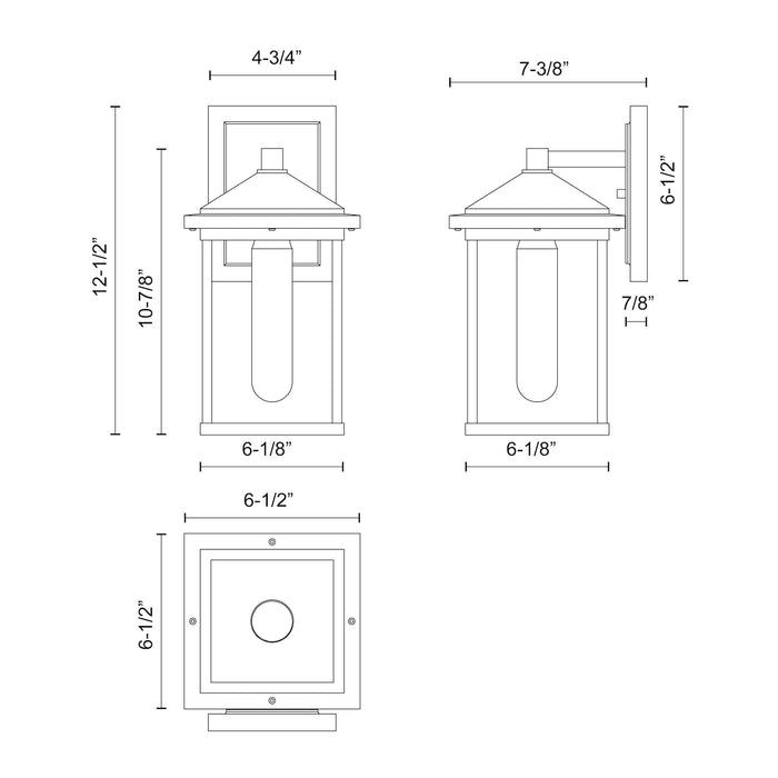 Larchmont 6-in Steel Outdoor Wall Sconce