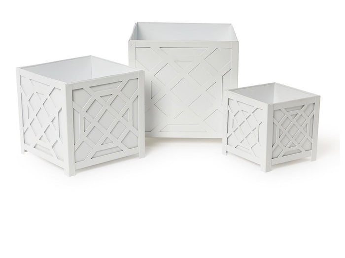 Laser Fretwork Square Metal Planters