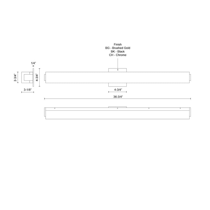 Latitude 37-in Aluminum Vanity Light