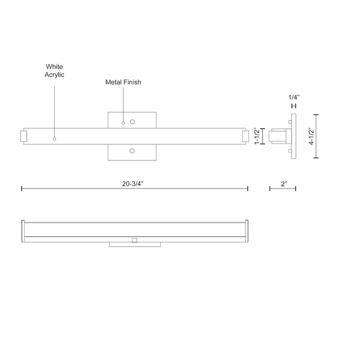 Latitude-Slim 21-in Aluminum Vanity Light