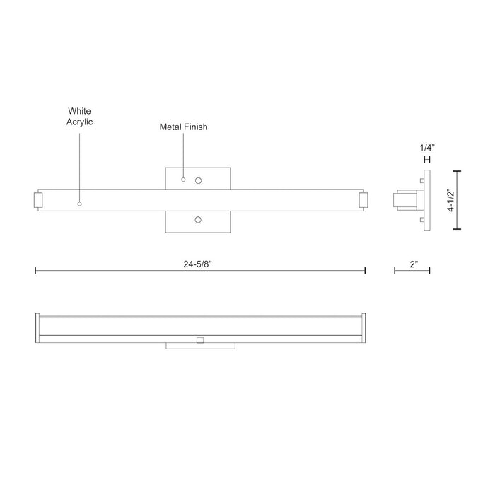 Latitude-Slim 25-in Aluminum Vanity Light