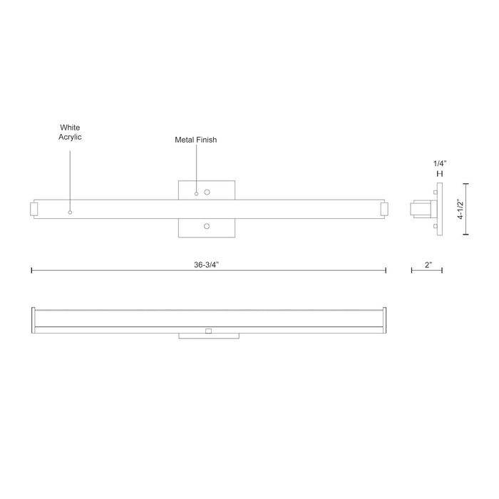 Latitude-Slim 37-in Aluminum Vanity Light