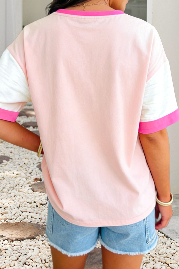 LDC Shift Colorblock Round Neck Blouse