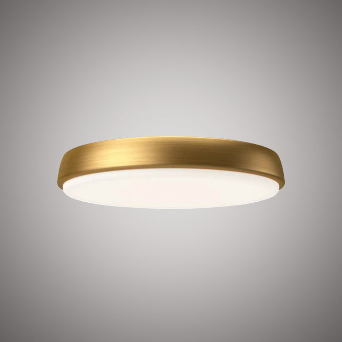 LED 15-In Flush Mount Aged Brass  Dimmable 26W