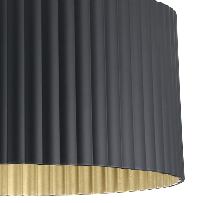 Leilani 11-inch 1-light Brushed Gold Semi-Flush Mount with Matte Black and Gold Metal Shade