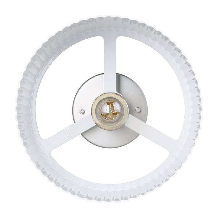 Leilani 11-inch 1-light Brushed Nickel Semi-Flush Mount with Matte White Metal Shade