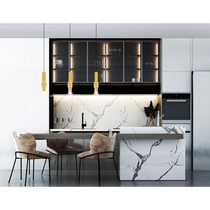Lena Pendants Satin Gold Integrated LED 5in