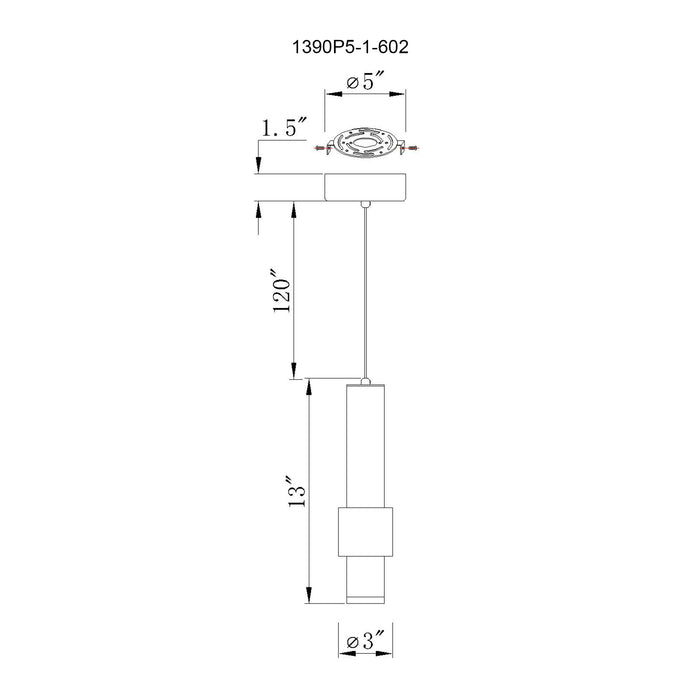 Lena Pendants Satin Gold Integrated LED 5in