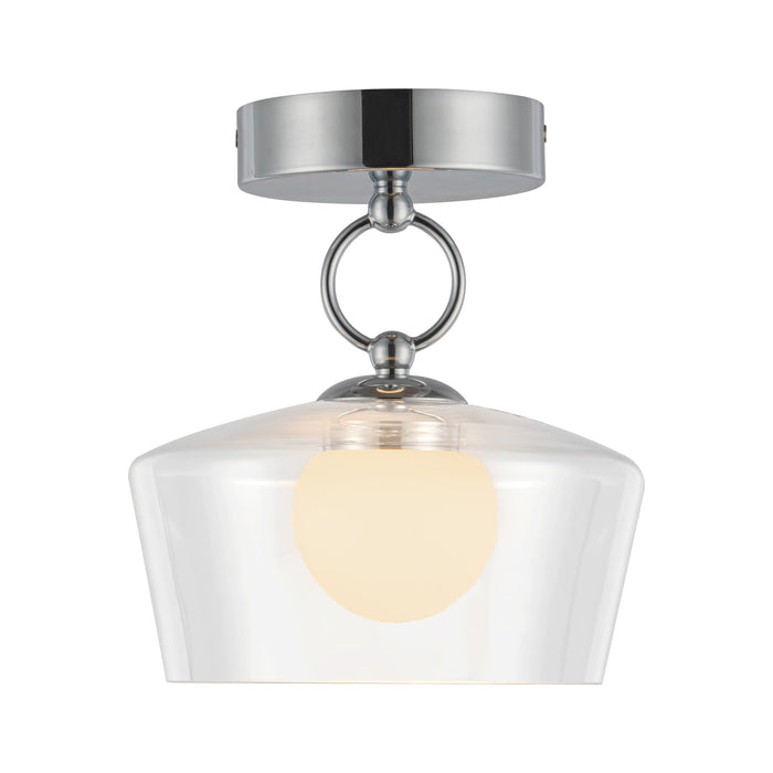 Leota 8-in Steel Semi-Flush Mount