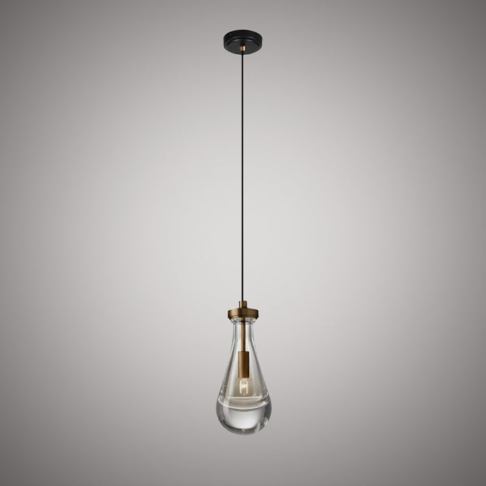 1 Lights Loft single pendant Aged Brass/Matte Black  Dimmable 40W