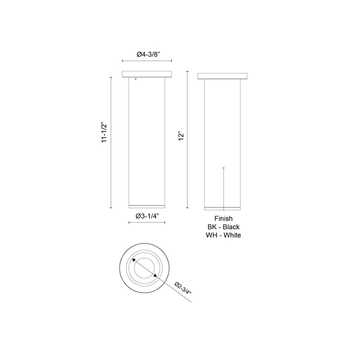 Lorna 12-in (3-in Dia.) Aluminum Flush Mount