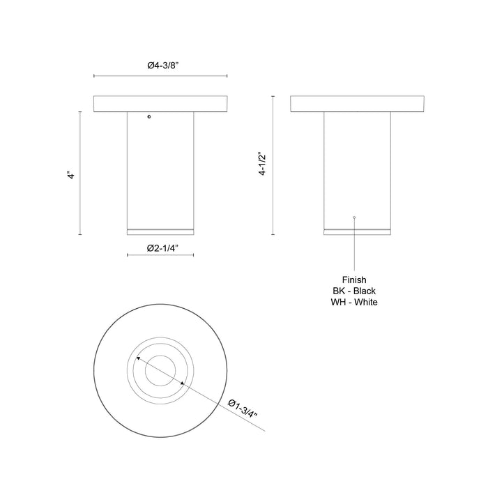Lorna 4-in (2-in Dia.) Aluminum Flush Mount