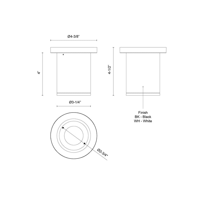 Lorna 4-in (3-in Dia.) Aluminum Flush Mount