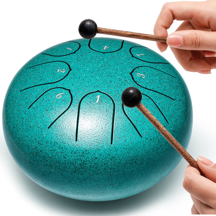Lronbird Steel Tongue Drum 6 Inch 8 Notes Rain Drum Style Gift