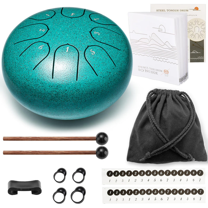 Lronbird Steel Tongue Drum 6 Inch 8 Notes Rain Drum Style Gift