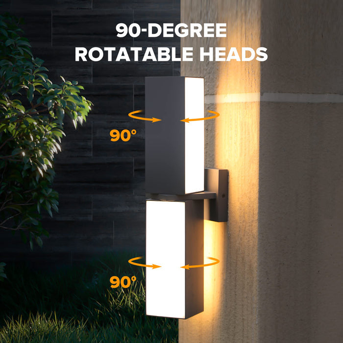 LUTEC Cuba Outdoor LED Wall Light, 3000K, 2000LM, Gray, Waterproof, Aluminum, Model 5193817118