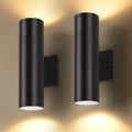 LUTEC Outdoor Wall Lights, 16W LED Up-Down Sconce, 3000K Waterproof, Black, Model 5500306012, 2 Pack