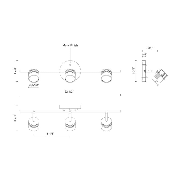 Lyra 22-in Steel Track Light