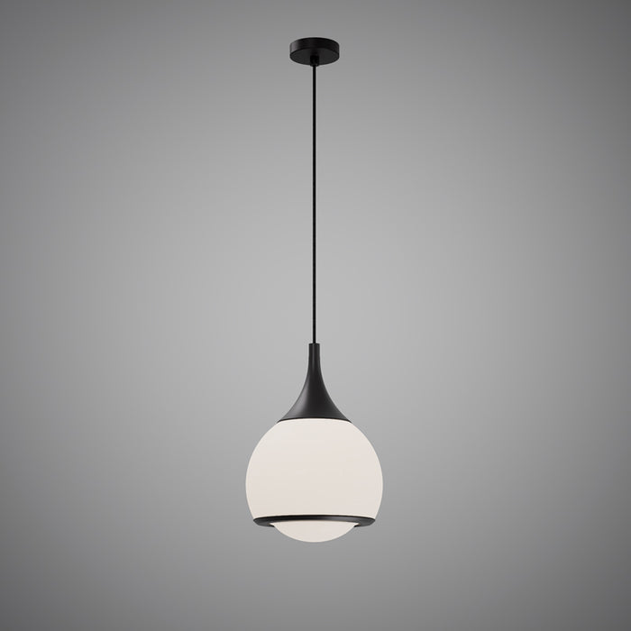 1 Lights Maggie 14-in Pendant Matte Black  Dimmable 60W