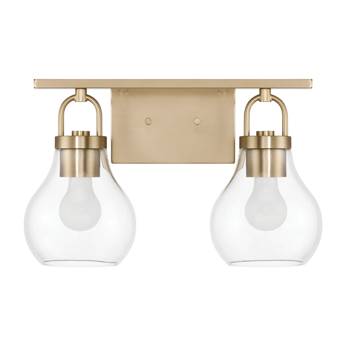 Mansfield 16-inch 2-light Champagne Gold Vanity Light with Clear Glass Shades