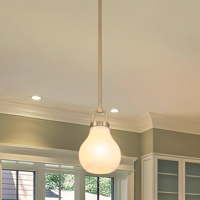 Mansfield 6-inch 1-light Champagne Gold Pendant Light with Opal Glass Shade