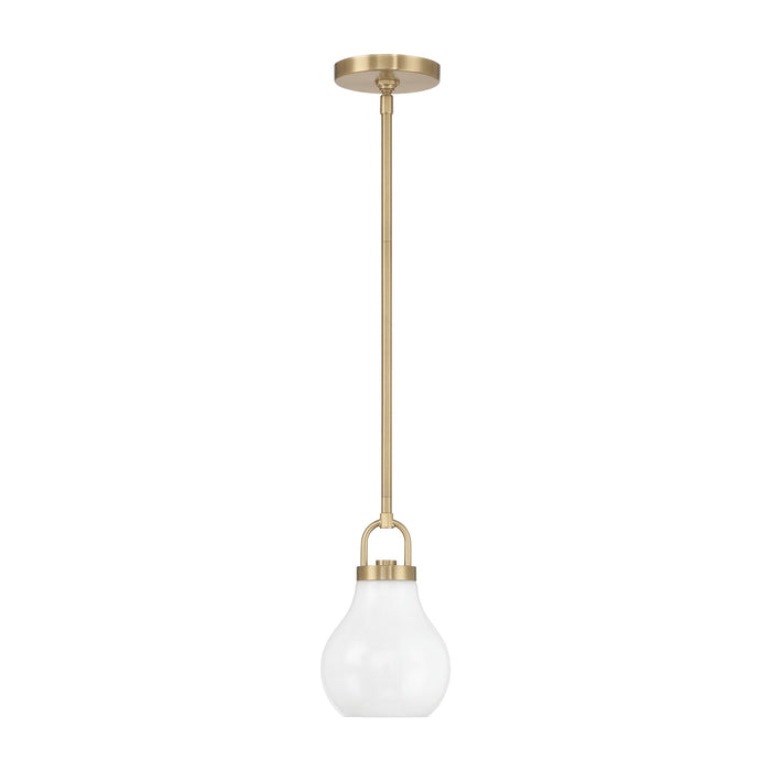 Mansfield 6-inch 1-light Champagne Gold Pendant Light with Opal Glass Shade