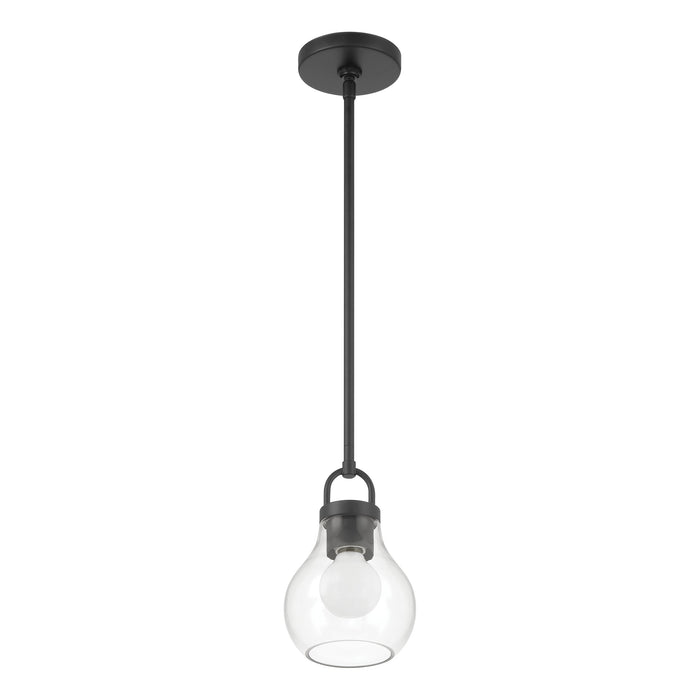 Mansfield 6-inch 1-light Matte Black Pendant Light with Clear Glass Shade