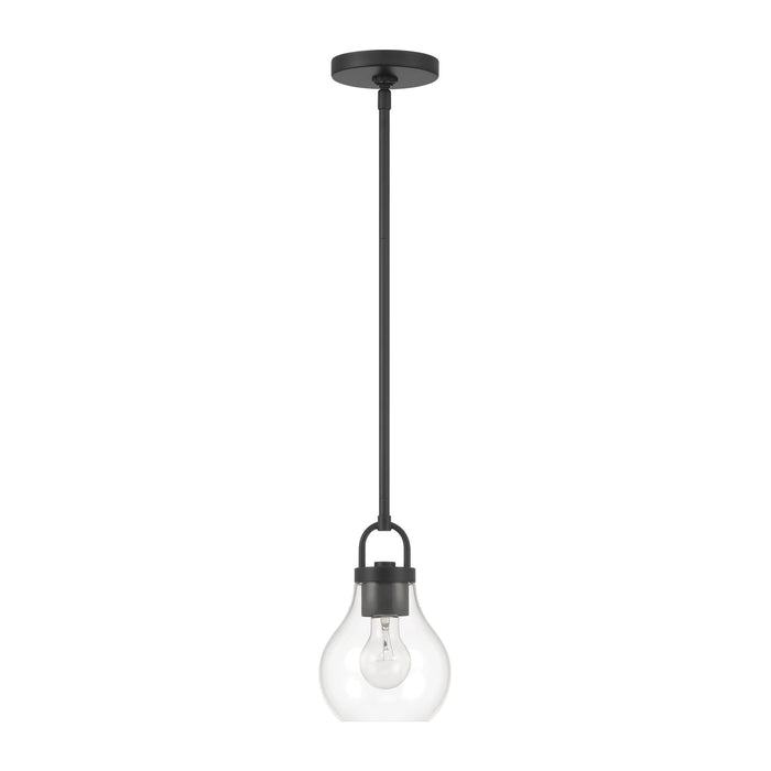 Mansfield 6-inch 1-light Matte Black Pendant Light with Clear Glass Shade