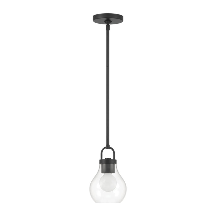 Mansfield 6-inch 1-light Matte Black Pendant Light with Clear Glass Shade