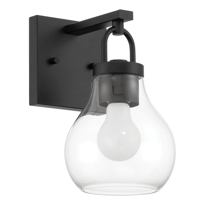 Mansfield 6-inch 1-light Matte Black Vanity Light with Clear Glass Shade