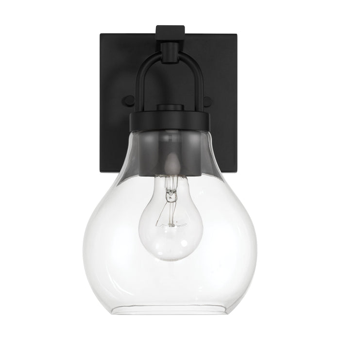 Mansfield 6-inch 1-light Matte Black Vanity Light with Clear Glass Shade