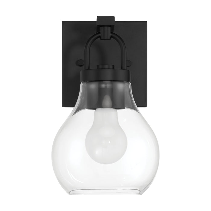 Mansfield 6-inch 1-light Matte Black Vanity Light with Clear Glass Shade