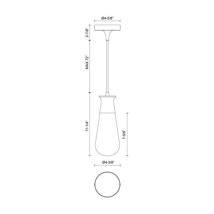 Marcel 4-in Steel Pendant
