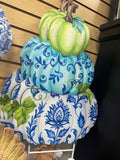 Metal Blue Pumpkin Stake