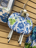 Metal Blue Pumpkin W/design