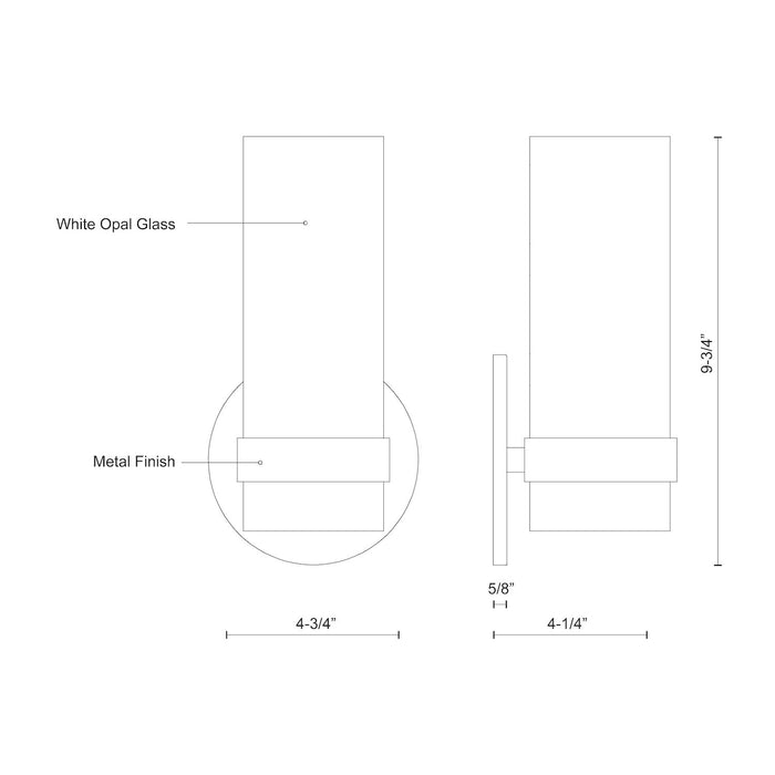 Milano 9-in Steel Wall Sconce