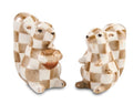 Mocha Check Squirrel Salt & Pepper Set