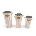 mocha stripe flower buckets