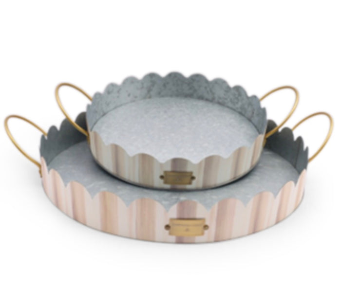mocha stripe serving trays