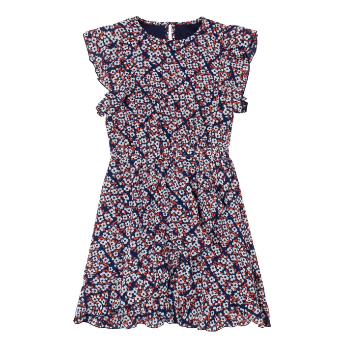 Mod Floral Ruffle Dress