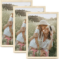 Momentworth 16x24 Frame Set of 3, Natural Wood Grain 16x24 Poster Frame for Gallery Wall Mounting (3 Pack,Natural)