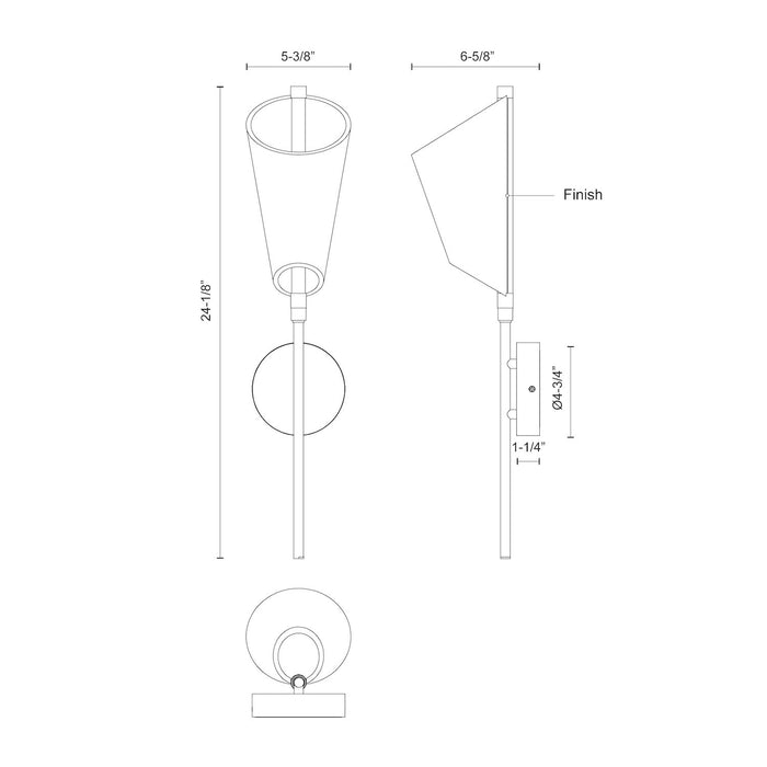 Mulberry 24-in Aluminum Acrylic Wall Sconce