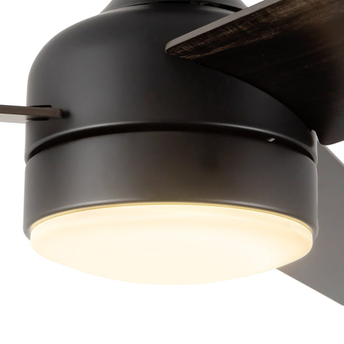 Nash 52-in Matte Black Reversible DC LED Ceiling Fan
