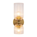 Brushed Gold/Clear Ribbed Glass