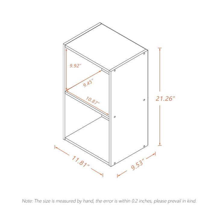 NELYE Basic Open Shelf Bookcase - 2-Tier Small Tiny Wooden Cube Storage Shelves Split Bookshelf, White