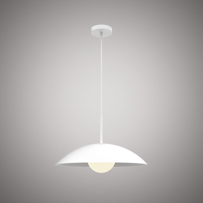 1 Lights Nordic Pendant Matte White Outside/Matte White Inside  Dimmable 60W