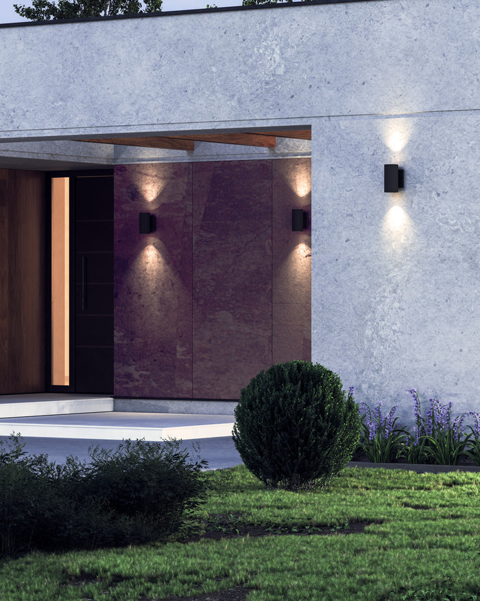 Nordic 7-in Black Aluminum Outdoor Wall Light